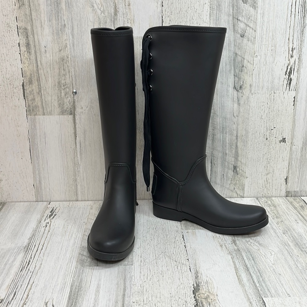 Coach size 8 tall rain boots